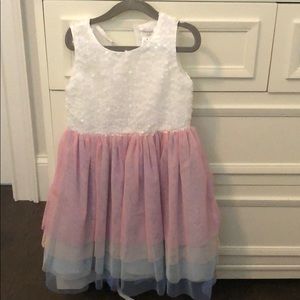 Little girls rainbow tiered dress